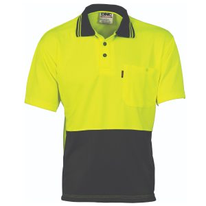 Dnc Hivis Cool-Breathe Short Sleeve Polo - Yellow/Black