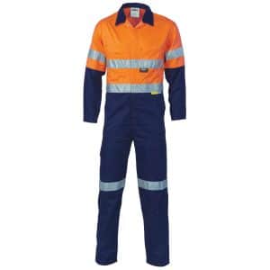 Dnc Hivis Taped Coverall - Orange/Navy