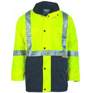 Dnc Hivis Taped Quilted Jacket - Yellow/Navy