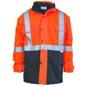 DNC HiVis Taped Quilted Jacket - Orange/Navy