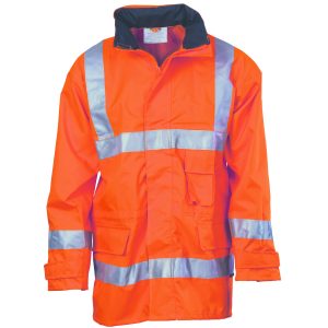 Dnc Hivis D/N Breathable Taped Rain Jacket - Orange