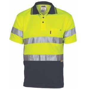 Dnc Cool Breathe Polo Taped - Yellow/Navy