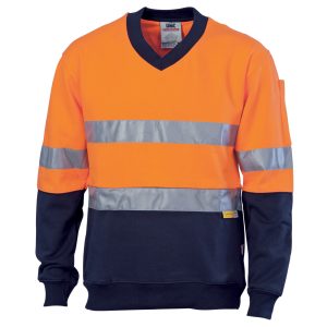 DNC HiVis Taped Fleecy Sweat Shirt - Orange/Navy