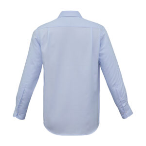 Mens Luxe Long Sleeve Shirt - Blue - Back