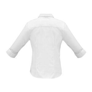 Ladies Luxe 3/4 Sleeve Shirt - White - Back