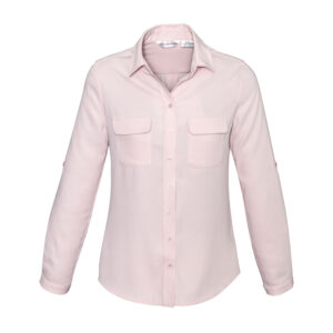 Ladies Madison Long Sleeve Shirt - Blush Pink