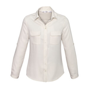 Ladies Madison Long Sleeve Shirt - Ivory