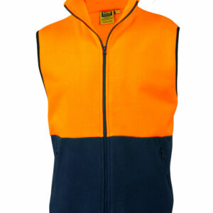 Aiw Mens Hi-Vis Two-Tone Vest - Orange/Navy