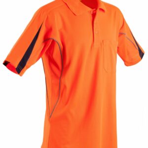 Aiw Mens Truedry® Piping Safety Polo - Orange/Navy