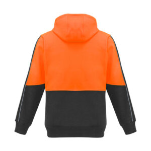 SYZMIK Unisex HiVis Full Zip Hoodie - Orange/Charcoal