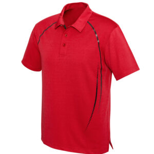 Biz Collection Mens Cyber Polo - Red/Silver