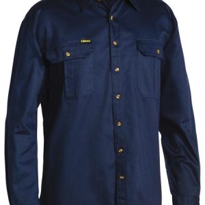 Bisley Original Cotton Drill Shirt - Long Sleeve Navy