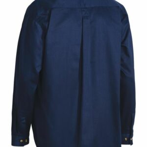 Bisley Closed Front Cotton Drill Shirt - Long Sleeve Navy