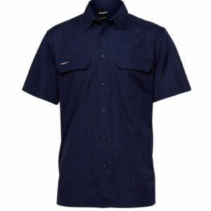 King Gee Workcool Pro Stretch Shirt S/S Navy