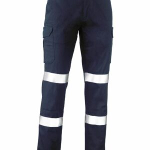 Taped Stretch Cotton Drill Cargo Pants Navy
