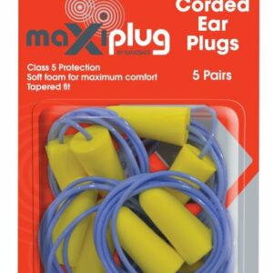 Maxiplug Corded Ear Plugs - Blister Pack Of 5 Pairs