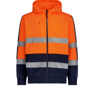 Unisex Hi Vis Full Zip Stretch Taped Hoodie
