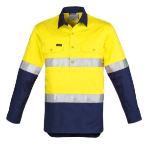 Mens Closed Front Long Sleeve Shirt - Hoop Taped